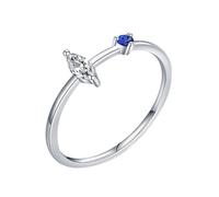Wycian Custom Rings for Women Vintage Princess Cut Engagement Ring 9K White Gold Au375 Size P 1/2 White Round 6mm Moissanite Stackable for Aunt Fashion