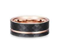 Wycian Custom Rings, Tungsten Ring Norse Rose Gold Black Size Z Matte Brushed Rhombus 8mm Custom Gifts for Wife Mother'S Day Jewelry