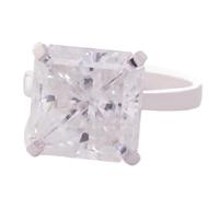 Wycian Customizable Ring Vintage Moissanite Ring 18K White Gold Solitaire with 4Ct Moissanite Size R 1/2 Popular for Aunt Birthday Jewelry