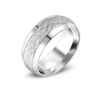 Wycian Customize Ring, Stainless Steel Rings Cross Silver Size J 1/2 Matte Brushed Rhombus 7.5mm Engraved Gifts for Women New Year Jewelry