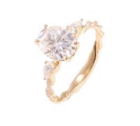 Wycian Customized Ring Moissanite Ring Band 9K Gold Classic Twisted Size N 1/2 Popular for Sister Valentines Day Jewelry