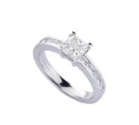 Wycian Customized Ring White Gold Wedding Band 18K Princess Cut Lab Created Diamond 0.7CT Size O 1/2 Solid Not Plated Fashion for Sister Wedding Jewelry