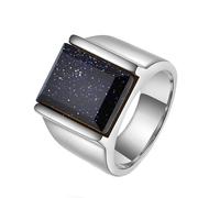 Wycian Customized Rings, Stainless Steel Rings for Women Silver Size x 1/2 1.5mm with Rectangle Stone Personalized Gifts for Mother Anniversary Jewelry