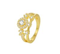 Wycian Engagement Ring Insert 14K Yellow Gold Rings Au585 Moissanite Elegant Size H 1/2 Fashion for Ladies Engagement Jewelry