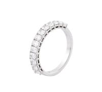 Wycian Engagement Ring Real Moissanite Ring Anniversary 14K White Gold Half Eternity Size S 1/2 Fashion for Sister Birthday Jewelry