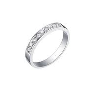 Wycian Engravable Silver Anniversary Ring Women Diamond Promise Rings for Women 18K White Gold Silver with 0.25CT Diamond Size O 1/2 Solid Not Plated Premium for Sister Valentines Day