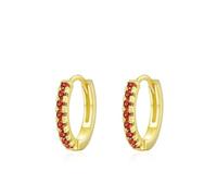 Wycian Fashion Earrings for Women with Orange-red Lab Created Ruby, Simple Hoop Earrings Hoops for Women