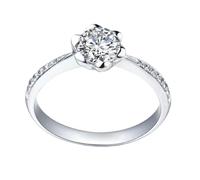 Wycian Floral Wedding Band Promise Ring 14K White Gold Flower with 0.4CT Diamond Size T 1/2 Solid Not Plated Upgrade 3.0 for Sister Anniversary Jewelry