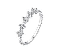 Wycian Forever Ring 14K Ring for Women Real Gold Au585 Size L 1/2 White Oval Moissanite Stackable for Sister Elegant