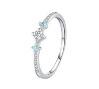 Wycian Forever Ring 14K White Gold Ring for Woman Au585 Size J 1/2 White Pear Moissanite Stackable for Aunt Classic