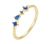 Wycian Friends Rings Opal Ring Vintage 14K White Gold Au585 Size L 1/2 Blue Green Triangle 4X4.4mm Opal Stackable for Sister Premium