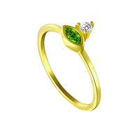 Wycian Friendship Rings for Women 14K Gold Filled Ring Au585 Size I 1/2 White Round Moissanite Stackable for Lesbian Modern