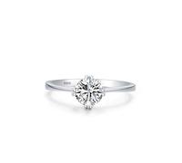 Wycian Gay Engagement Rings Sterling Silver Engagement Rings S925 1.6mm Cubic-Zirconia Simple Four Prong Solitaire Size L 1/2 Gifts for Mother Fashion