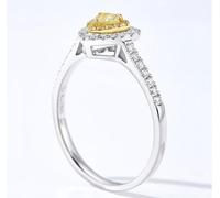 Wycian Gemstone Rings Diamond Ring Band 18K White Gold Silver Heart with 0.2CT Diamond Size L 1/2 Solid Not Plated Upgrade 3.0 for Aunt Valentines Day Jewelry