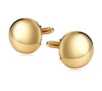 Wycian Gold Cufflinks Bulk, Tux Cufflinks Locket Round Photo Picture Stainless Steel 2X2CM for Men Tuxedo Shirt