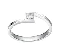Wycian Graduation Ring 14K White Gold Ring Band 0.2CT Princess Cut Diamond Size R 1/2 Solid Not Plated Modern for Sister Thanksgiving Jewelry
