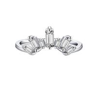 Wycian Graduation Ring Pink Ring 14K White Gold Au585 Size P 1/2 Princess 8X8mm Created Morganite Stackable for Lesbian Upgrade 3.0