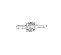 Wycian Halo Ring Vintage Engagement Rings Moissanite for Women 9K White Gold Au375 Solitaire Size P 1/2 Popular for Wife Christmas Jewelry