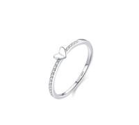 Wycian Heart Shaped Ring Sterling Silver Engagement Rings for Women S925 1.3mm Cubic-Zirconia with Heart Shape Size L 1/2 Gifts for Mother Upgrade 3.0