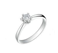 Wycian His Wedding Band Diamond Cluster Ring 18K White Gold 6 Prong 0.5CT Round Diamond Size K 1/2 Solid Not Plated Fashion for Ladies Thanksgiving Jewelry
