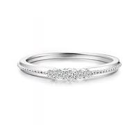 Wycian His Wedding Band Platinum 950 Ring Silver with 0.1CT Diamond Size H 1/2 Solid Not Plated Popular for Wife Valentines Day Jewelry