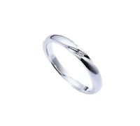 Wycian His Wedding Band Wedding Rings 14K White Gold Silver with 0.02CT Diamond Size K 1/2 Solid Not Plated Fashion for Wife Graduation Jewelry
