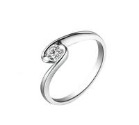 Wycian His Wedding Ring 14K White Gold Ring for Woman with 0.2CT Round Diamond Size M 1/2 Solid Not Plated Fashion for Men Graduation Jewelry