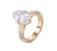 Wycian Jewel Ring 14K Ring Gold Moissanite Elegant Size N 1/2 Fashion for Aunt Birthday Jewelry