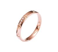 Wycian Jewel Ring 14K Rose Gold Ring Solid with 0.01CT Diamond Size H 1/2 Solid Not Plated Upgrade 3.0 for Aunt Birthday Jewelry