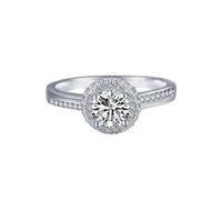 Wycian Jewel Ring Cubic Zirconia Fashion Rings for Women 14K Yellow Gold Au585 Size P 1/2 Colorful Round Cubic Zirconia Stackable for Lesbian Popular