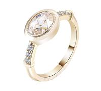 Wycian Jewel Ring Gold Solitaire Engagement Ring 18K Moissanite Simple Size I 1/2 Upgrade 3.0 for Ladies Mothers Day Jewelry