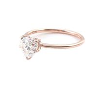 Wycian Jewel Ring Rose Gold Ring Engagement 18K Moissanite Solitaire Heart Size Q 1/2 Modern for Wife New Year Jewelry