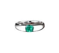 Wycian Knuckle Rings for Women 14K White Gold Ring Guard Polished Design Solitaire Oval Lab Emerald 1CT Size P 1/2 Solid Not Plated Modern for Sister Engagement