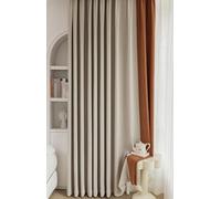 Wycian Luxury Curtain Space Blackout Curtains Beige Brown 2 Pack Chenille Solid Color 40" W x 63" H (102X160CM)