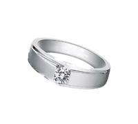 Wycian Man Engagement Ring 14K White Gold Filled Ring Silver with 0.25CT Diamond Size L 1/2 Solid Not Plated Simple for Ladies Graduation Jewelry