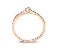 Wycian Marriage Ring Diamond Wedding Rings for Women 9K Rose Gold with 0.13CT Diamond Size Q 1/2 Solid Not Plated Simple for Men Cocktail Jewelry
