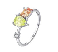 Wycian Marriage Ring Promise Ring Green 9K Yellow Gold Au375 Size L 1/2 Oval 4X6mm Lab Created Emerald Stackable for Mother Modern