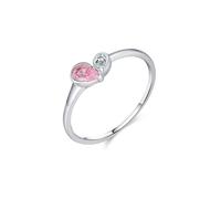 Wycian Marriage Ring Stackable Ring for Oval 9K White Gold Au375 Size R 1/2 Blue 7X9mm Lab Created Sapphire Stackable for Mother Modern