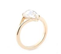 Wycian Marriage Ring Stackable Rings Gold Yellow 18K Moissanite with 3Ct Pear Shape Moissanite Size K 1/2 Modern for Wife Mothers Day Jewelry