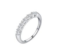 Wycian Marriage Ring Unique Moissanite Engagement Ring 9K Yellow Gold Au375 Size K 1/2 White Round Moissanite Stackable for Wife Upgrade 3.0