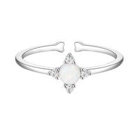 Wycian Marriage Rings Engagement Ring White Gold 9K Au375 Size O 1/2 Round 2X2mm Moissanite Stackable for Wife Elegant