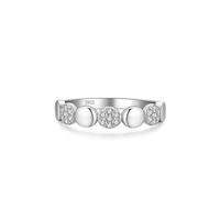 Wycian Marriage Rings Sterling Silver Engagement Rings S925 4.2mm Cubic-Zirconia Small Circle Size P 1/2 Gifts for Ladies Mother Fashion