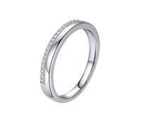 Wycian Marriage Rings White Gold Rings 14K Au585 Size R 1/2 Blue Rectangle 2.5X9mm Topaz Stackable for Lesbian Upgrade 3.0