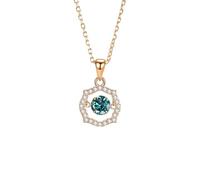 Wycian Moissanite Necklaces 9K/14K/18K White Gold for Women, Wavy Edge Halo Hollow Womens Necklaces Long, 45 cm/17.7 inch