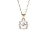 Wycian Moissanite Necklaces 9K/14K/18K White Gold for Women, Wavy Edge Halo Hollow Womens Necklaces Long, 45 cm/17.7 inch