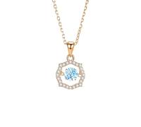 Wycian Moissanite Necklaces 9K/14K/18K White Gold for Women, Wavy Edge Halo Hollow Womens Necklaces Long, 45 cm/17.7 inch
