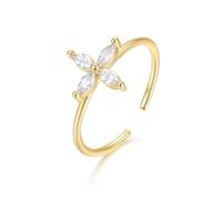 Wycian Moissanite Ring Women White Gold Rings 9K Au375 Size H 1/2 White Rectangle 3X5mm Moissanite Stackable for Sister Fashion