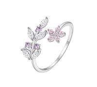 Wycian Personalized Rings Cubic Zirconia Fashion Rings for Women 14K White Gold Au585 Size L 1/2 Colorful Square Cubic Zirconia for Lesbian Popular