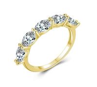 Wycian Pre Engagement Ring Engagement Rings White Gold 14K Au585 Size S 1/2 White Round 5X5mm Moissanite Stackable for Ladies Premium