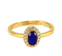 Wycian Pre Engagement Ring Gold Cluster Ring 14K Au585 Size P 1/2 Black White Round Agate Stackable for Lesbian Simple